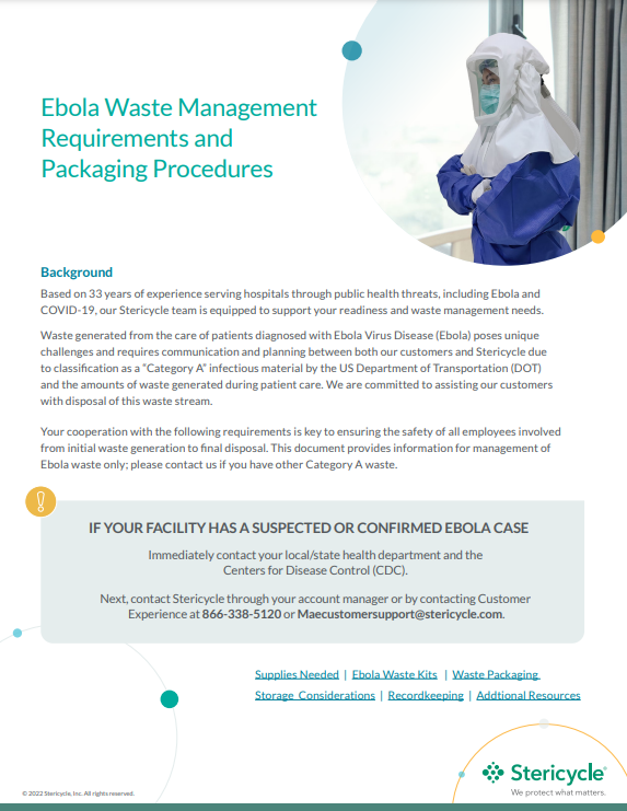ebola waste management procedures